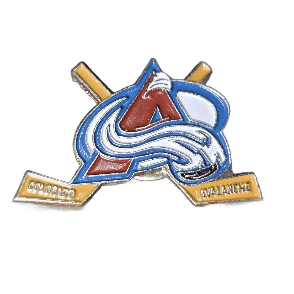 Colorado Avalanche NHL Hockey Crossed Sticks Logo Enamel Lapel Vest Hat Pin D34